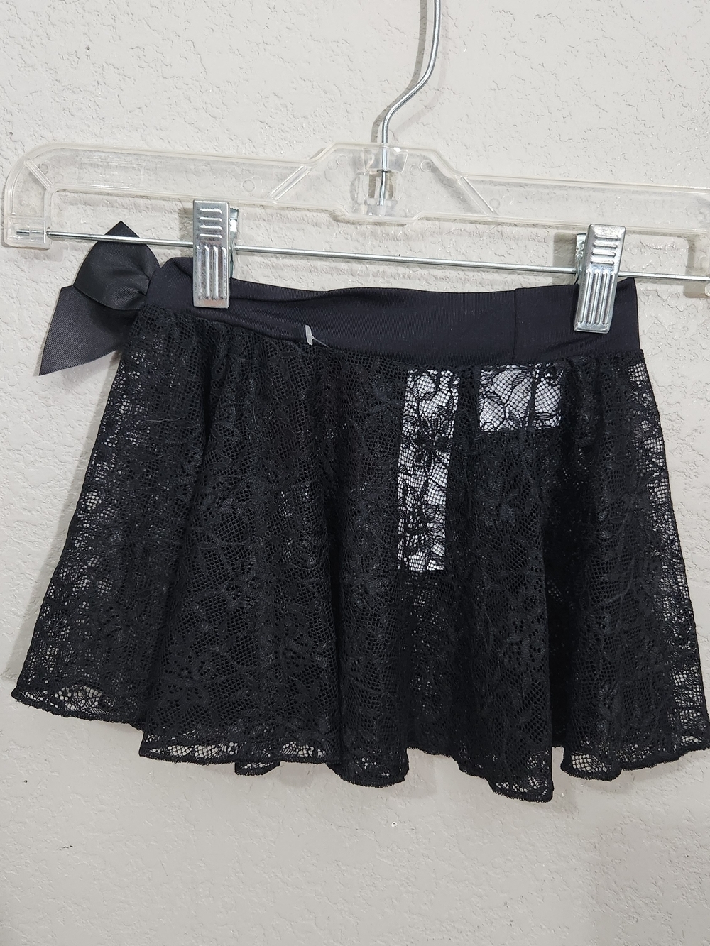 Capezio Black Lace Dance Skirt with Waist Bow